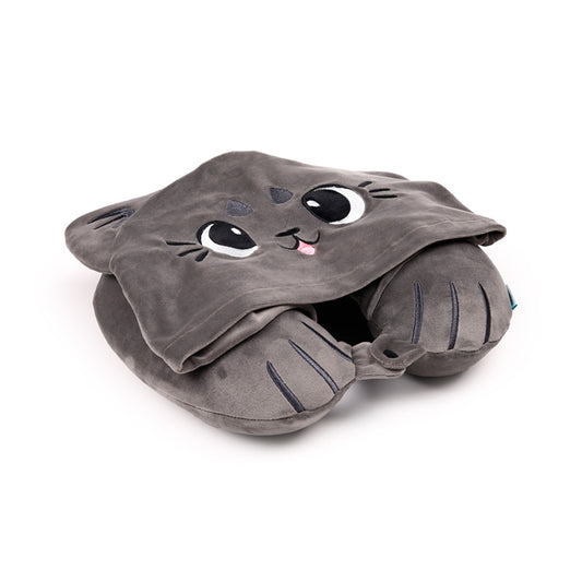 Hoodeazzz Travel Pillow & Hood - Pepper the Cat design