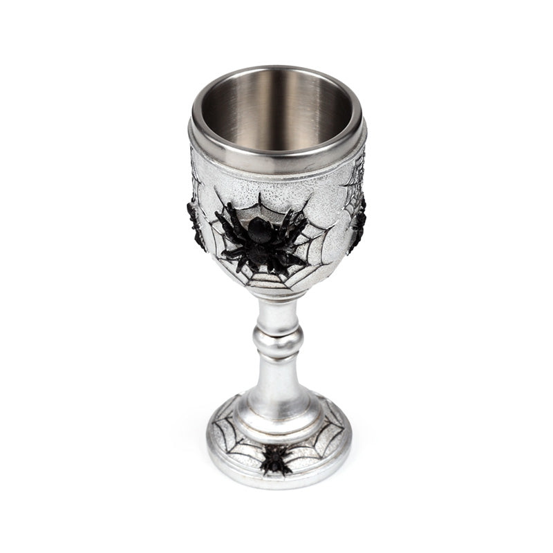 Spider web decorative goblet for themed events