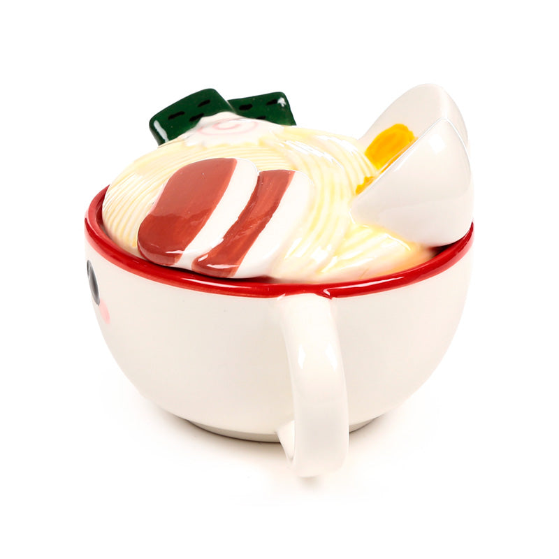 Nori the Ramen Foodiemals Ceramic Lidded Mug - Displayed in Kitchen