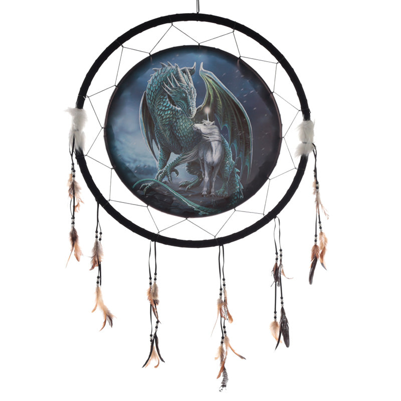 Large Dreamcatcher featuring Protector of Magick Dragon by Lisa Parker