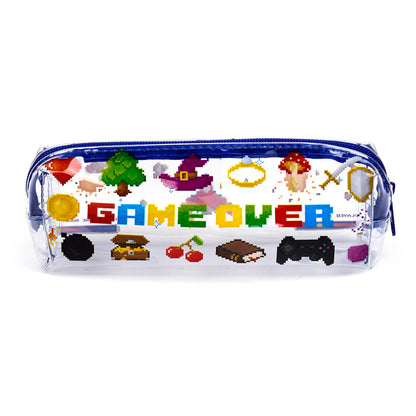Clear Window Pencil Case - Game Over in use