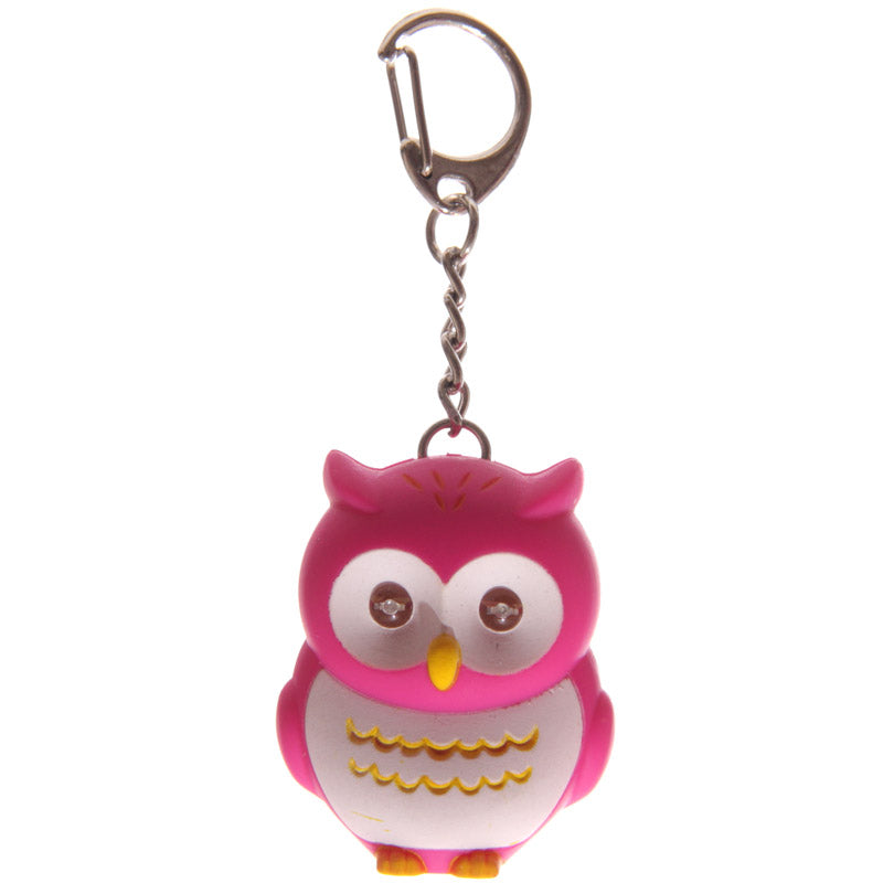 Charming LED keyring with a hooting owl