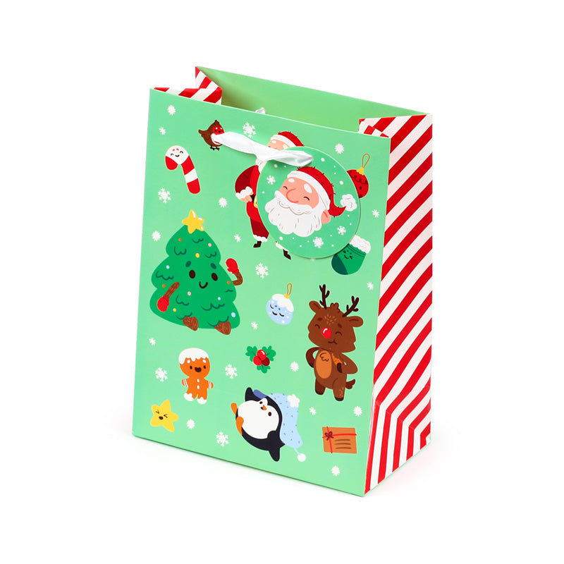 Medium Christmas Gift Bag - Christmas Jingle Bunch with gift tag