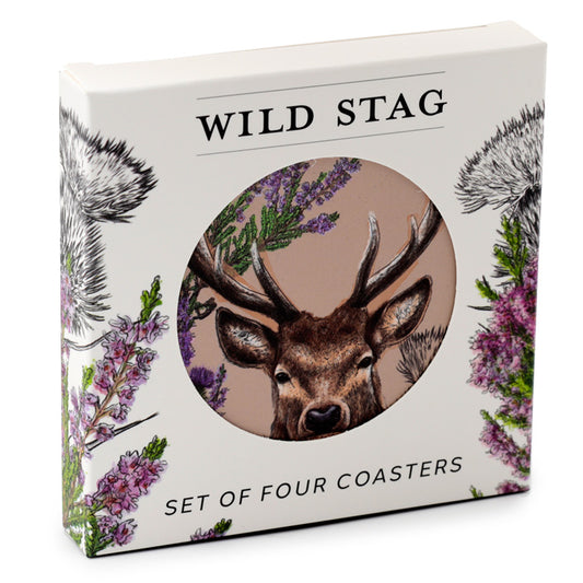 Set of 4 Wild Stag Cork Coasters