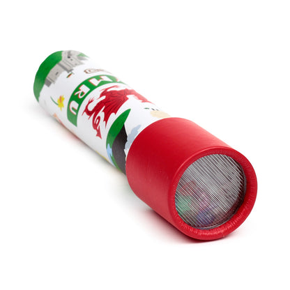 Children enjoying the Welsh Dragon Kaleidoscope