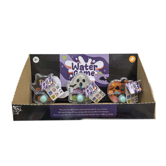 Kids Water Game Puzzle featuring spooky cat, ghost, and pumpkin