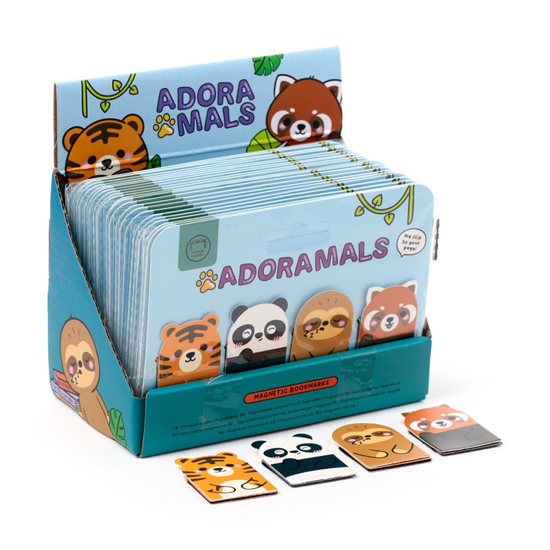 Adoramals Wild Magnetic Bookmark Set featuring whimsical animal shapes