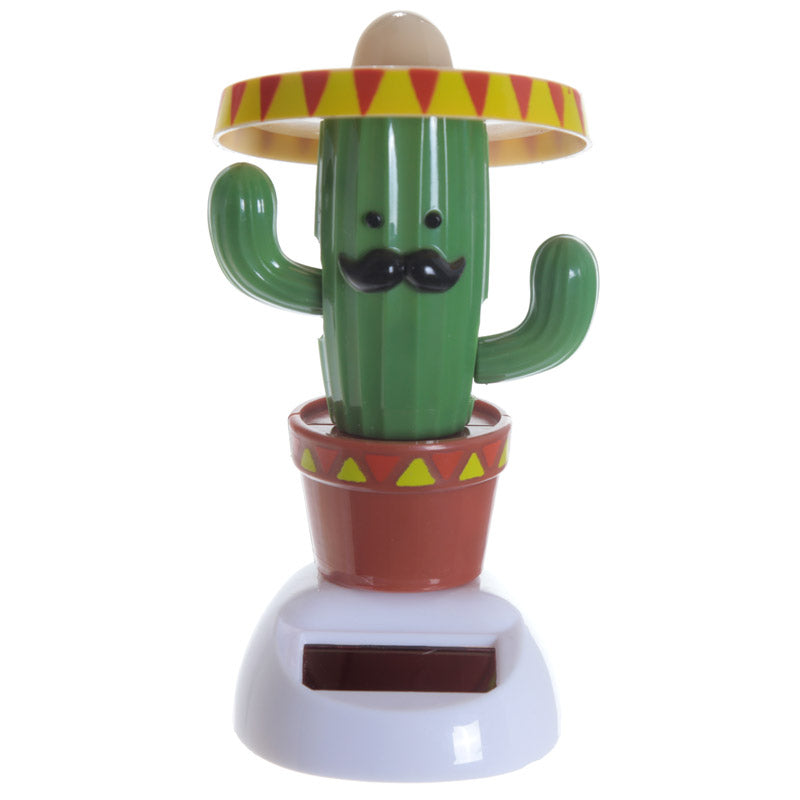 Solar Pal Cactus with Sombrero glowing at night