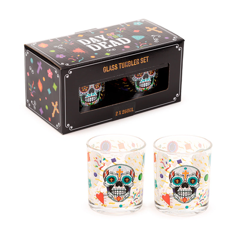 Day of the Dead decorative glass tumblers