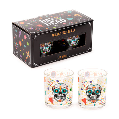 Day of the Dead decorative glass tumblers