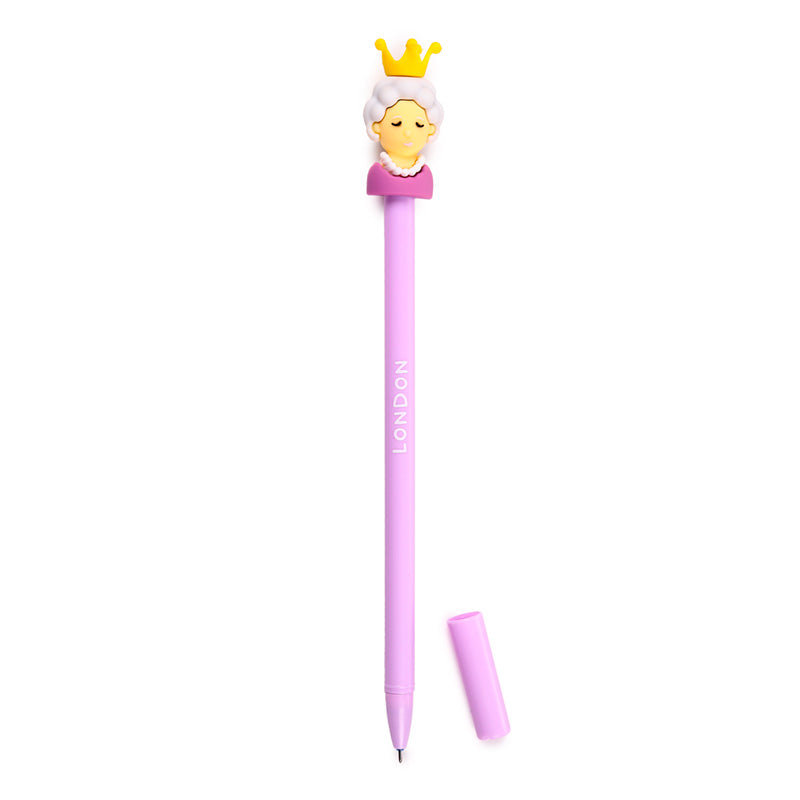 Queen London Erasable Pen with PVC Topper - Decorative Accessory