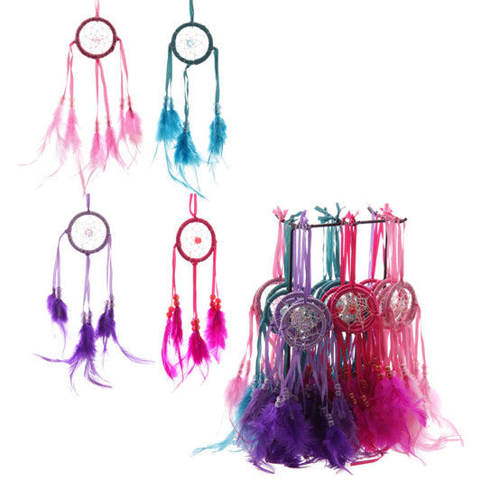 Bright Mini Feather Dreamcatcher with colourful feathers