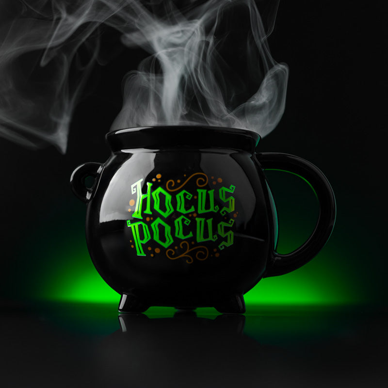 Close-up of Hocus Pocus Black Cauldron Mug