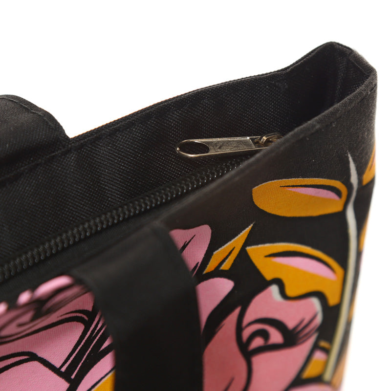 Skulls and Roses Tote Shopping Bag detailed design