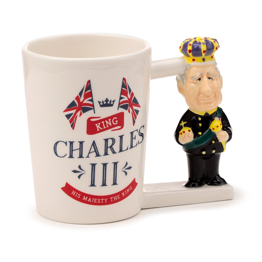 Shaped Handle Ceramic Mug featuring King Charles III design