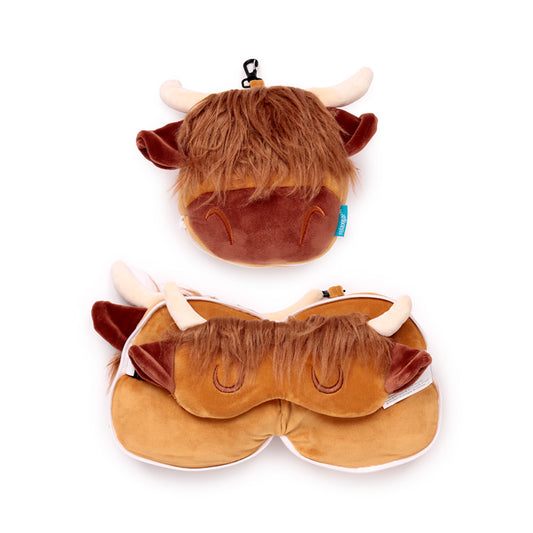 Relaxeazzz Travel Pillow Highland Coo design