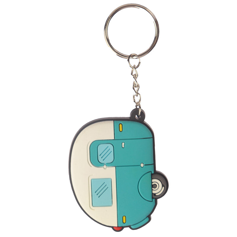 Vibrant Caravan PVC Keyring with stainless steel ring