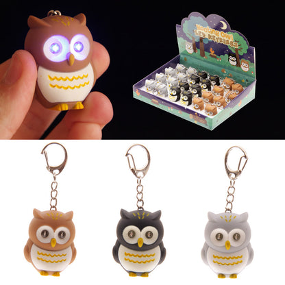 LED Light & Sound Keyring featuring a Hooting Owl
