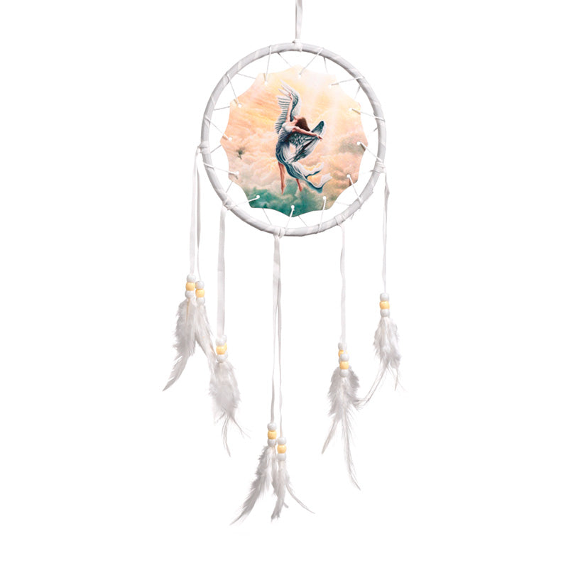 Small dreamcatcher featuring Natasha Faulkner angel design