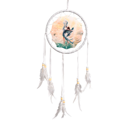 Small dreamcatcher featuring Natasha Faulkner angel design