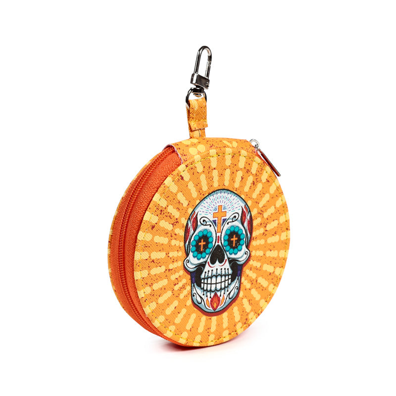 Close-up of the Day of the Dead manicure set design