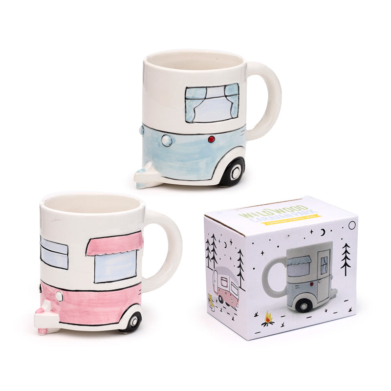 Giftable collectible mug with caravan theme