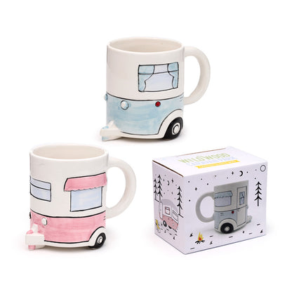 Giftable collectible mug with caravan theme