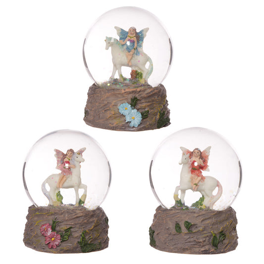 Charming Flower Fairy Waterball Collectible in glass dome