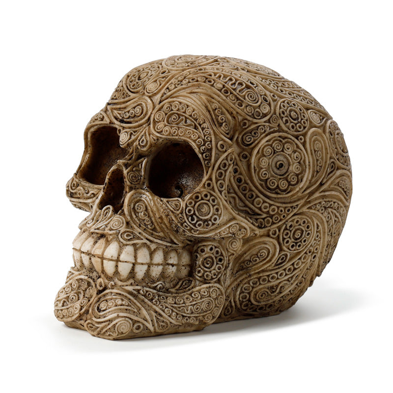 Damask Skull Ornament with gothic decor elements