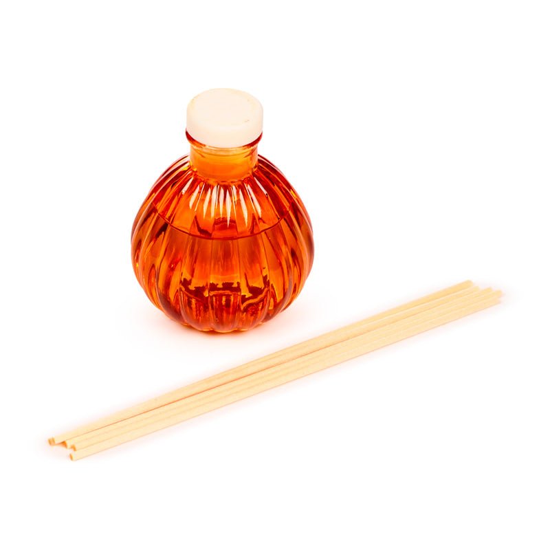 Autumn Harvest Pumpkin Reed Diffuser in home decor setting