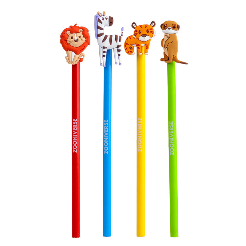 Close-up of Zooniverse Pencil with decorative PVC topper