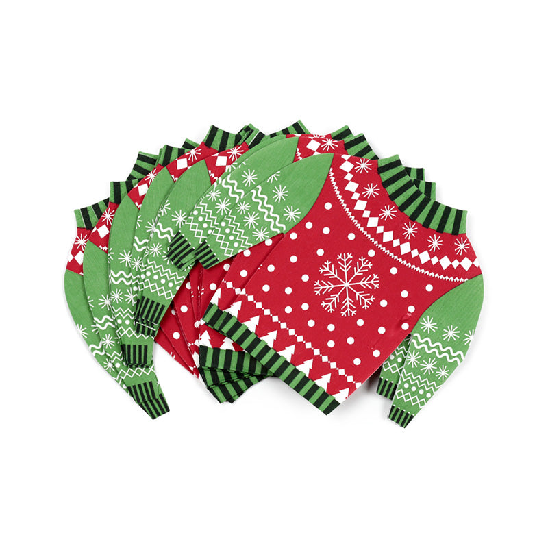 Close-up of Christmas Jumper design on napkins