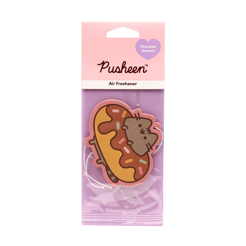 Chocolate Scented Pusheen Cat Air Freshener in a decorative setting