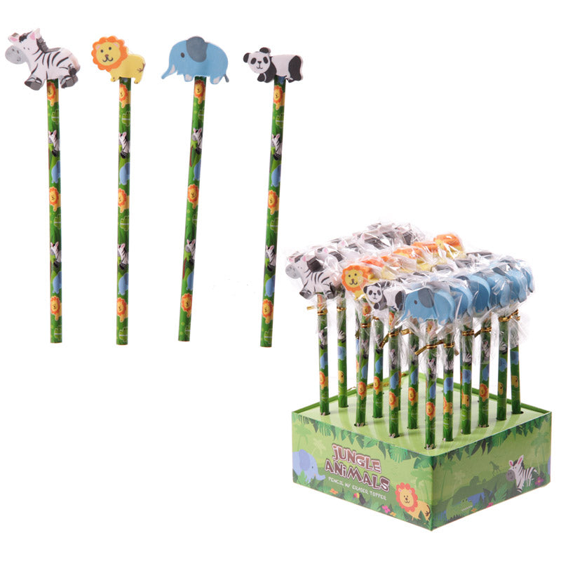 Colourful jungle-themed pencils for kids