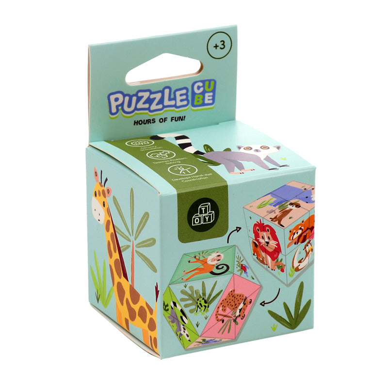 Puzzle Cube Toy - Zooniverse in vibrant colours
