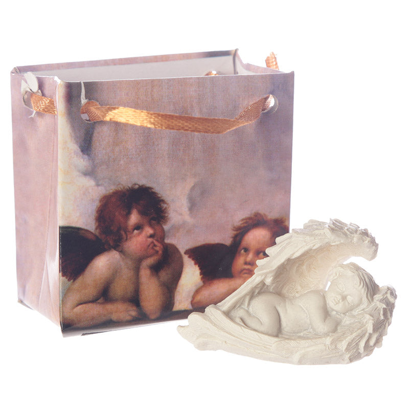 Cute Cherub in Wings Collectable in a stylish mini gift bag