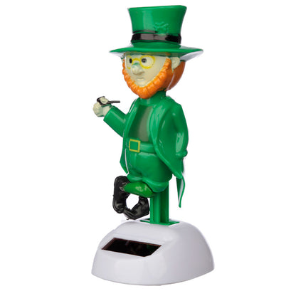 Solar-powered leprechaun ornament