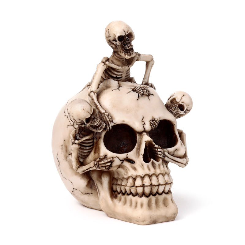 Decorative Skull Ornament with Bursting Skeletons