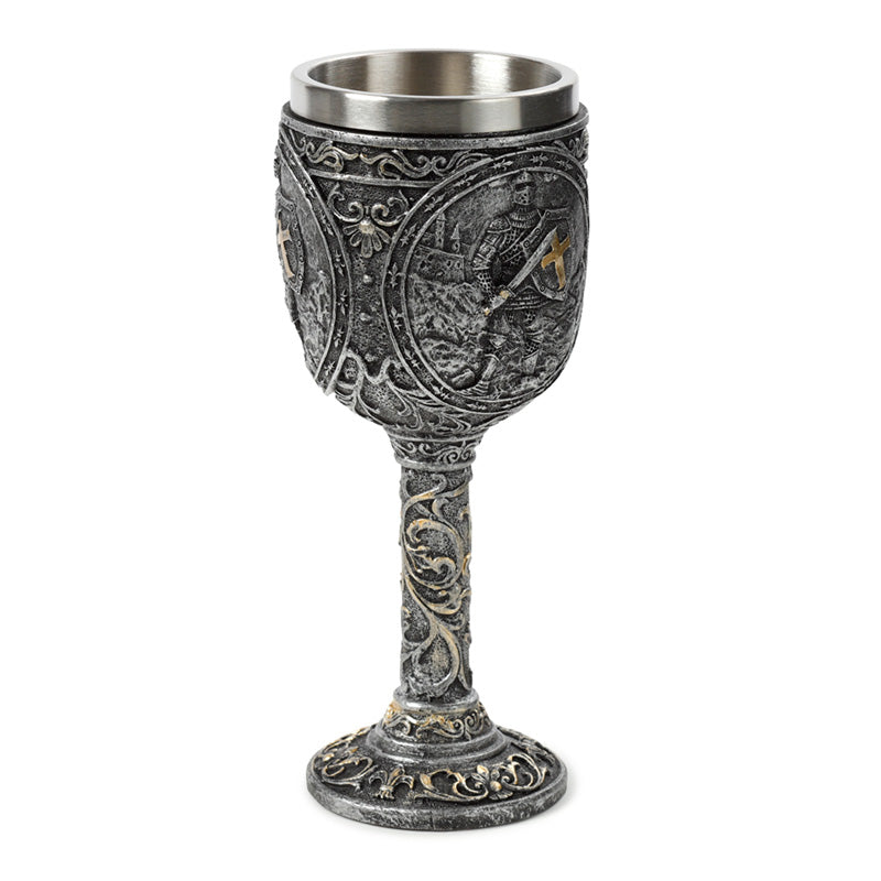 Knight & Castle Decorative Goblet displayed on a shelf