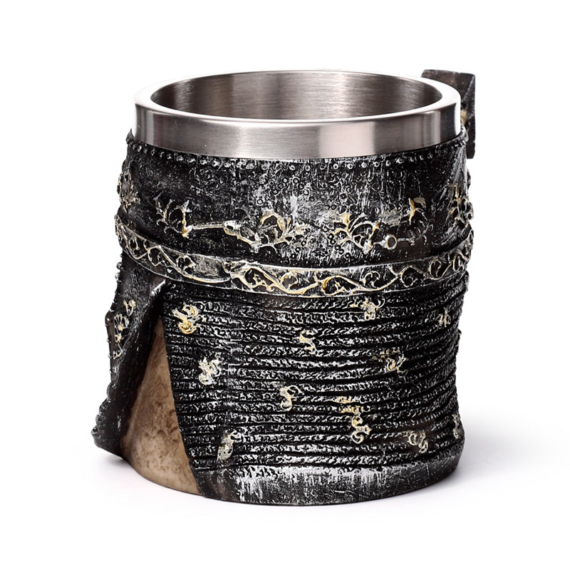 Gothic Decorative Tankard with Skull and Axe Handle