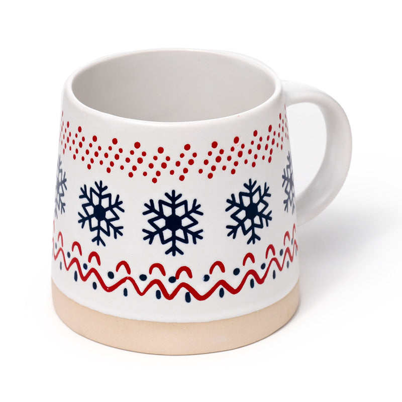 Stoneware Mug with Christmas Snowflake design