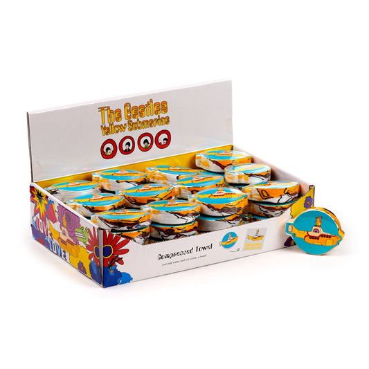 Compressed Travel Towel featuring The Beatles Yellow Submarine design