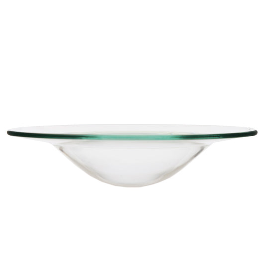 Elegant 12cm Glass Oil Burner Dish in home setting