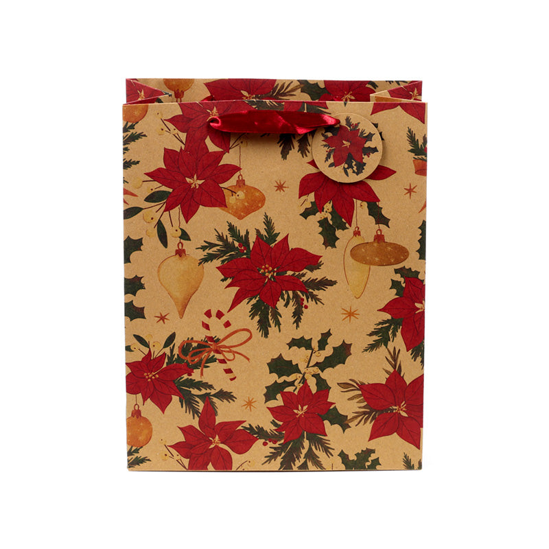 Close-up of Christmas Botanicals on Gift Bag