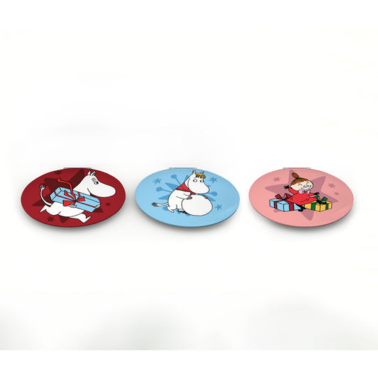 Moomin Christmas Compact Mirror featuring whimsical characters