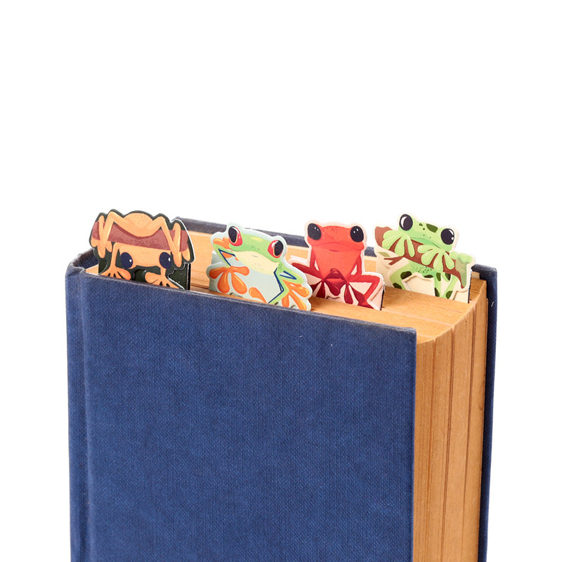 Magnetic Bookmark Set with Tropical Frogs artwork