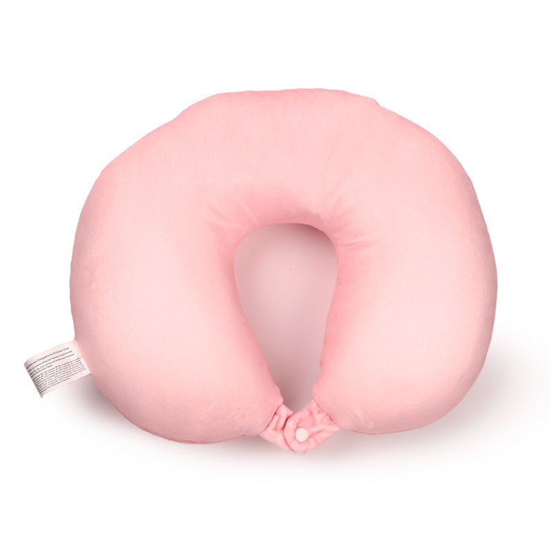 Lola the Cat travel pillow in a travel setting