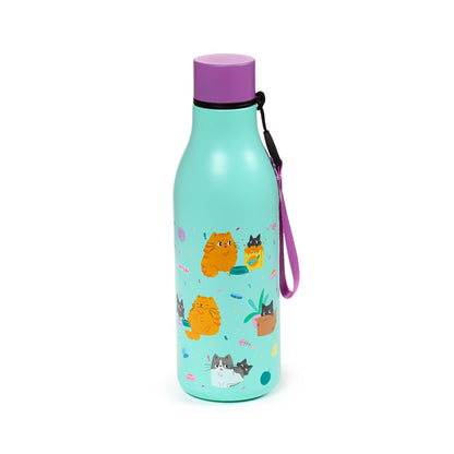 Charming insulated drinks bottle for cat lovers