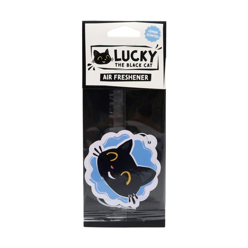 Lemon Scented Lucky the Black Cat Air Freshener