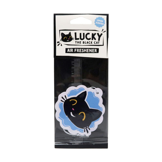 Lemon Scented Lucky the Black Cat Air Freshener
